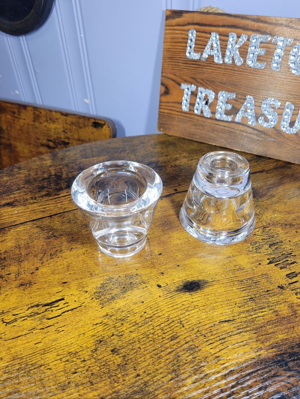Clear Glass Votive Candle Holders - lot of 2